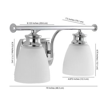 Beverly Metal/Glass Contemporary Modern LED Vanity Light - JONATHAN Y
